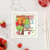 Hooty Hoot Owl 3rd Birthday Paper Napkins Servetten (Insitu)