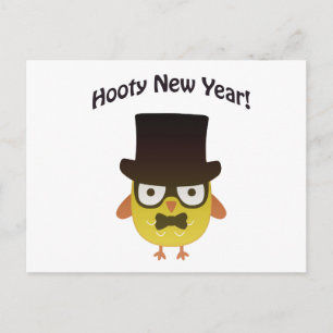 Hooty nieuwjaar! Hipsteruil Feestdagenkaart