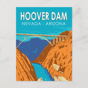 Hoover Dam Arizona Nevada Illustratie Reis Kunst Briefkaart