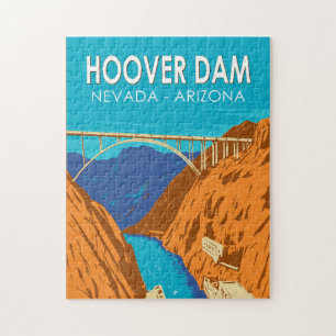 Hoover Dam Arizona Nevada Illustratie Reis Kunst Legpuzzel