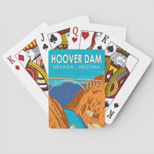 Hoover Dam Arizona Nevada Illustratie Reis Kunst Pokerkaarten