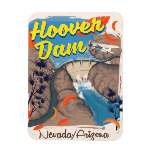 Hoover Dam Nevada/Arizona reisposter Magneet