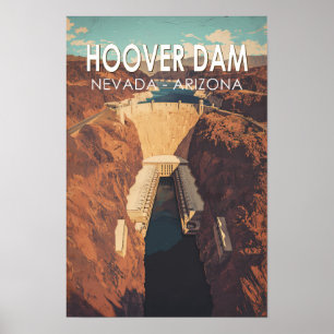 Hoover Dam Reis Kunst Vintage Poster