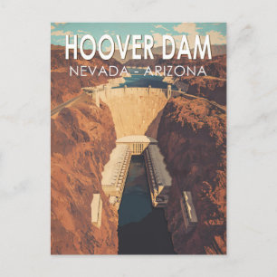 Hoover Dam Travel Art Vintage Briefkaart