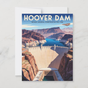 Hoover Dam Vintage Travel Poster Briefkaart