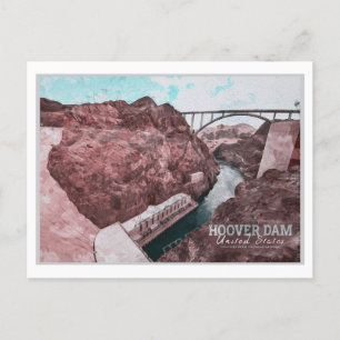HOOVER DAM WATERVERF - NEVADA - ARIZONA BRIEFKAART