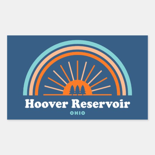 Hoover Reservoir Ohio Rainbow Rechthoekige Sticker (Voorkant)