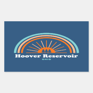 Hoover Reservoir Ohio Rainbow Rechthoekige Sticker