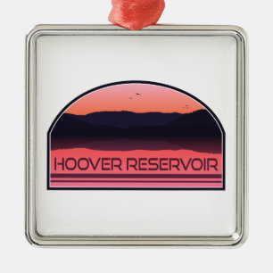 Hoover Reservoir Ohio Red Sunrise Metalen Ornament