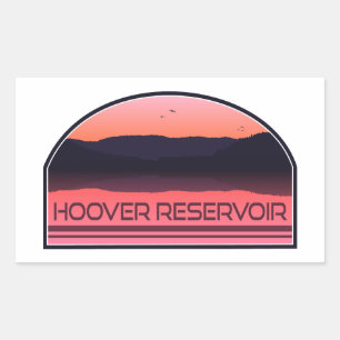 Hoover Reservoir Ohio Red Sunrise Rechthoekige Sticker
