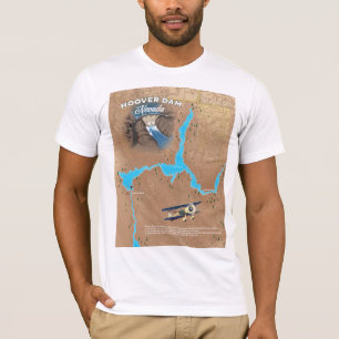 Hooverdam Nevada kaart T-shirt