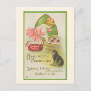 Hoowe'en Pleasures-bobbel voor appels Briefkaart