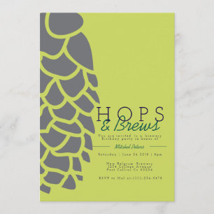 Hop & Brouwen   Brouwerij Party Invite Kaart