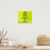 HOP CALM EN ben een groene canvasafdruk Poster (Keuken)
