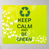 HOP CALM EN ben een groene canvasafdruk Poster (Voorkant)