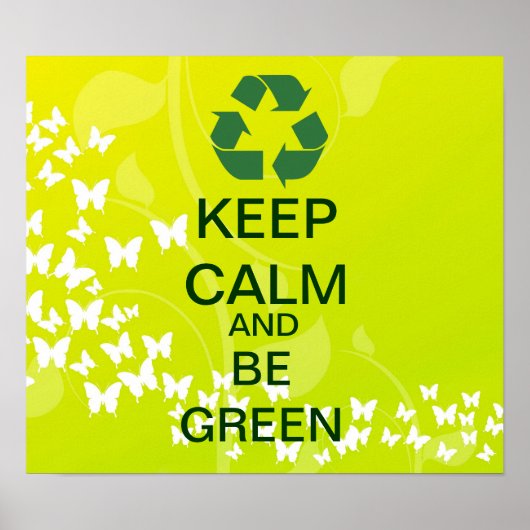 HOP CALM EN ben een groene canvasafdruk Poster (Voorkant)