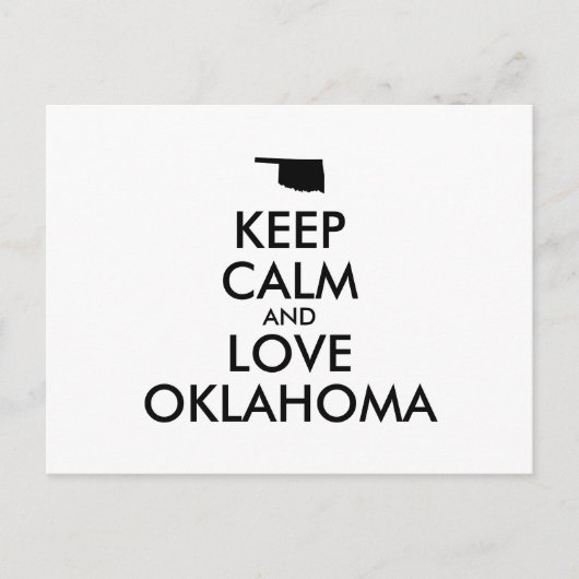 HOP CALM EN LOVE OKLAHOMA BRIEFKAART (Voorkant)
