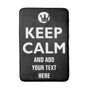 HOP CALM wit + uw achtergrond en tekst Badmat