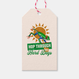 Hop door de moeilijke dagen Amazon Tree Frog Cadeaulabel