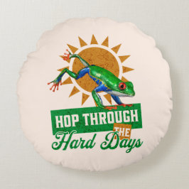 Hop door de moeilijke dagen Amazon Tree Frog Rond Kussen