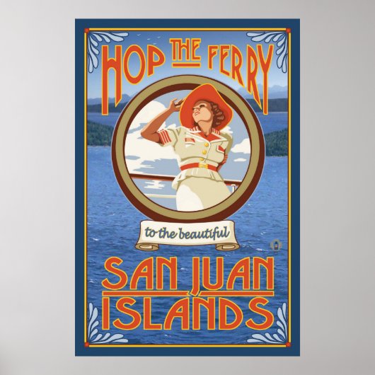 Hop Ferry - Iles San Juan, WA Affiche de voyage (Devant)