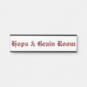 Hop & Grain Room Red Deurbordje