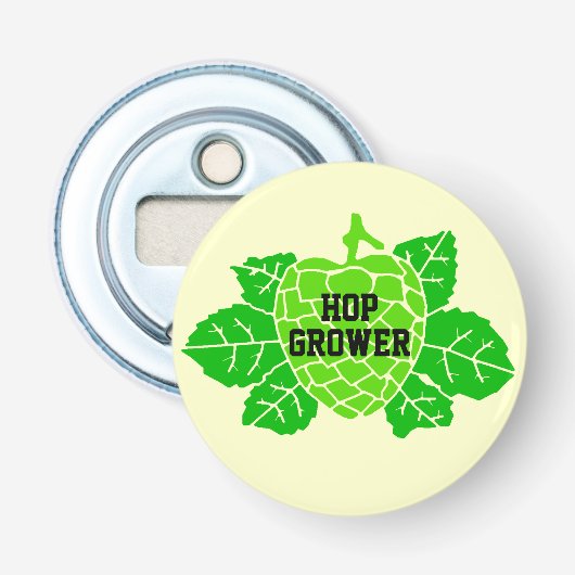 Hop Grower Hops Stencil Button Flesopener (Voorkant)