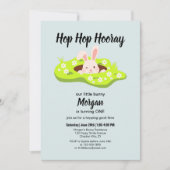 Hop Hooray wat konijnenhol 1e verjaardag Kaart (Voorkant)