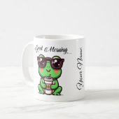 Hop in Happiness met onze Schattige Keramische Kik Koffiemok (Voorkant links)