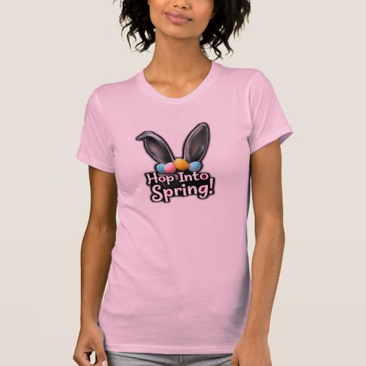 Hop Into Spring Bunny Ears Easter  T-shirt (Voorkant)