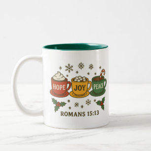 HOP JOY VREDE en COCOA Tweekleurige Koffiemok