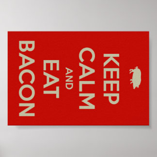 HOP KALM EN EAT BACON POSTER