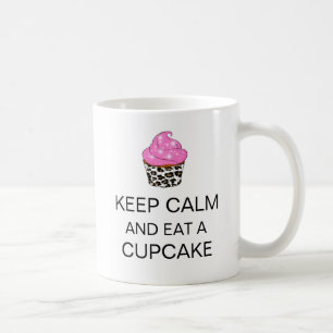 "HOP KALM EN EAT EEN CUPCAKE Mok" Koffiemok