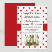 Hop On Over Cute Frog Baby shower Invitation (Devant / Derrière)