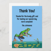 Hop On Over Frog Verjaardag Bedankkaart (Voorkant / Achterkant)