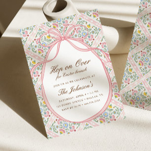 Hop on Over Pasen Brunch Eierspel Lente Kaart