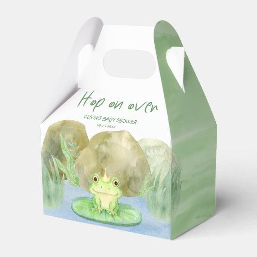 Hop on over Waterverf Princess Frog Baby shower Bedankdoosjes (Voorkant Zijde)