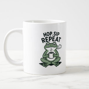 Hop Sip Repeat Grappig Kikker Koffie Design Extra Grote Beker
