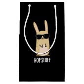 Hop Stuff Funny Bunny Rabbit Pun Dark BG Klein Cadeauzakje (Voorkant)