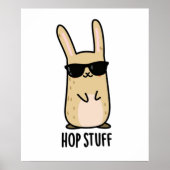 Hop Stuff Funny Bunny Rabbit Pun Poster (Voorkant)