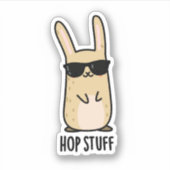 Hop Stuff Funny Bunny Rabbit Pun Sticker (Voorkant)
