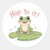 Hop to It! Schattigee Frog Lily Pad Sticker (Voorkant)