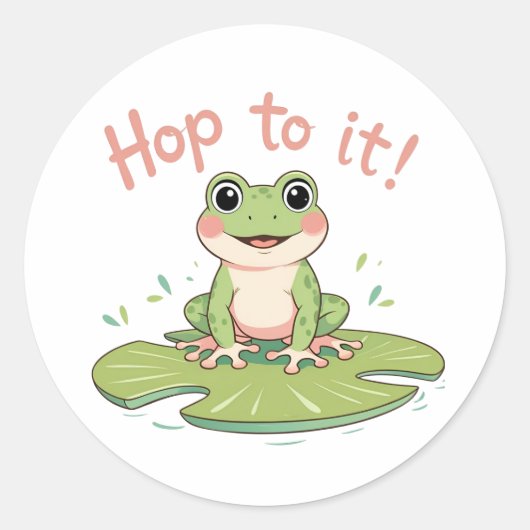 Hop to It! Schattigee Frog Lily Pad Sticker (Voorkant)
