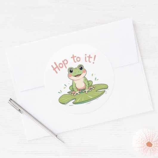 Hop to It! Schattigee Frog Lily Pad Sticker (Envelop)