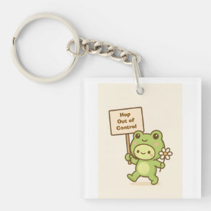 HOP Uit de Hand Lopende Kikker Schattig Whimsical Sleutelhanger
