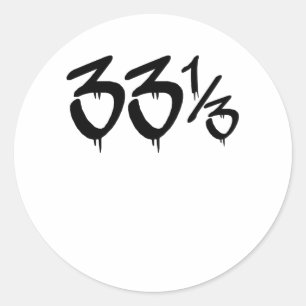 Hop-vinylflesje met 33 rpm ronde sticker