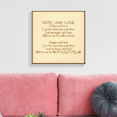 Hope and Love Poem Wrapped Canvas (Insitu (Woonkamer))