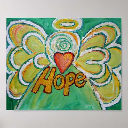 Hope Angel Inspirerend Word Art Print Poster (Voorkant)