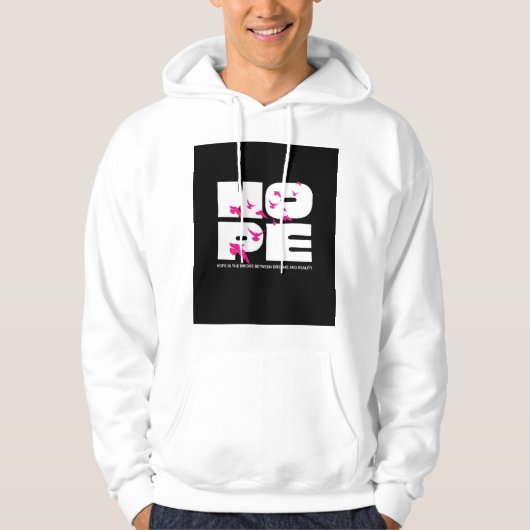 Hope & birds – typographie bold hoodie (Voorkant)