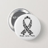 Hope Black Awareness Ribbon Ronde Button 5,7 Cm (Voorkant /achterkant)